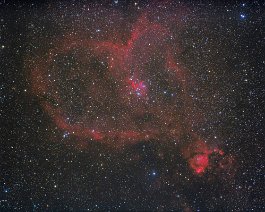 Heart Nebula (IC 1805) The Heart Nebula (IC 1805) is an emission and dark nebula located about 7,500 light-years away in the constellation Cassiopeia. It’s about 200 light-years in...
