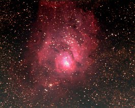 Lagoon Nebula (M8) A 12-minute exposure taken with a Tele Vue 85 and SBIG ST2000XCM.