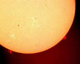 Solar Prominences Acquired on September 30, 2012 with a Lunt 60 mm telescope and Orion StarShoot Solar System Color Imaging IV camera.