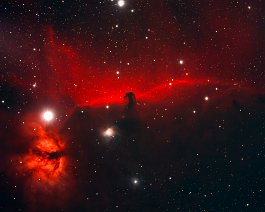 Horsehead & Flame Nebula Taken on October 4, 2022. Equipment includes a William Optics FLT-132 APO triplet refractor (with a 0.72× flattener/reducer) on a Celestron CGX EQ mount. It is...