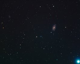 M109 This barred-spiral galaxy is found in Ursa Major, The bright star is Alkaid, at the end of the Big Dipper's handle. Equipment includes a William Optics FLT-132...