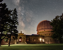 Milky Way from Yerkes Eric captured the Milky Way extending upward from the historic Yerkes Observatory on August 11, 2023. Equipment includes a Nikon D5500 DSLR camera (at ISO 1600...