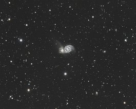 Whirlpool Galaxy (M51) Face-on spiral galaxy located 23 million light-years away in the constellation Canes Venatici. Acquired from my Bortle 5 driveway in Mattawan, MI on April 19...