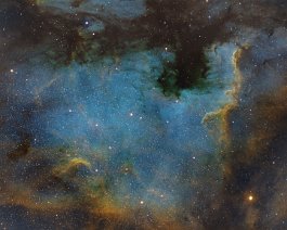 North America Nebula Emission nebula located about 2,590 light-years away in the constellation Cygnus. Acquired from my Bortle 5 driveway in Mattawan, MI on September 3, 6 and 18,...